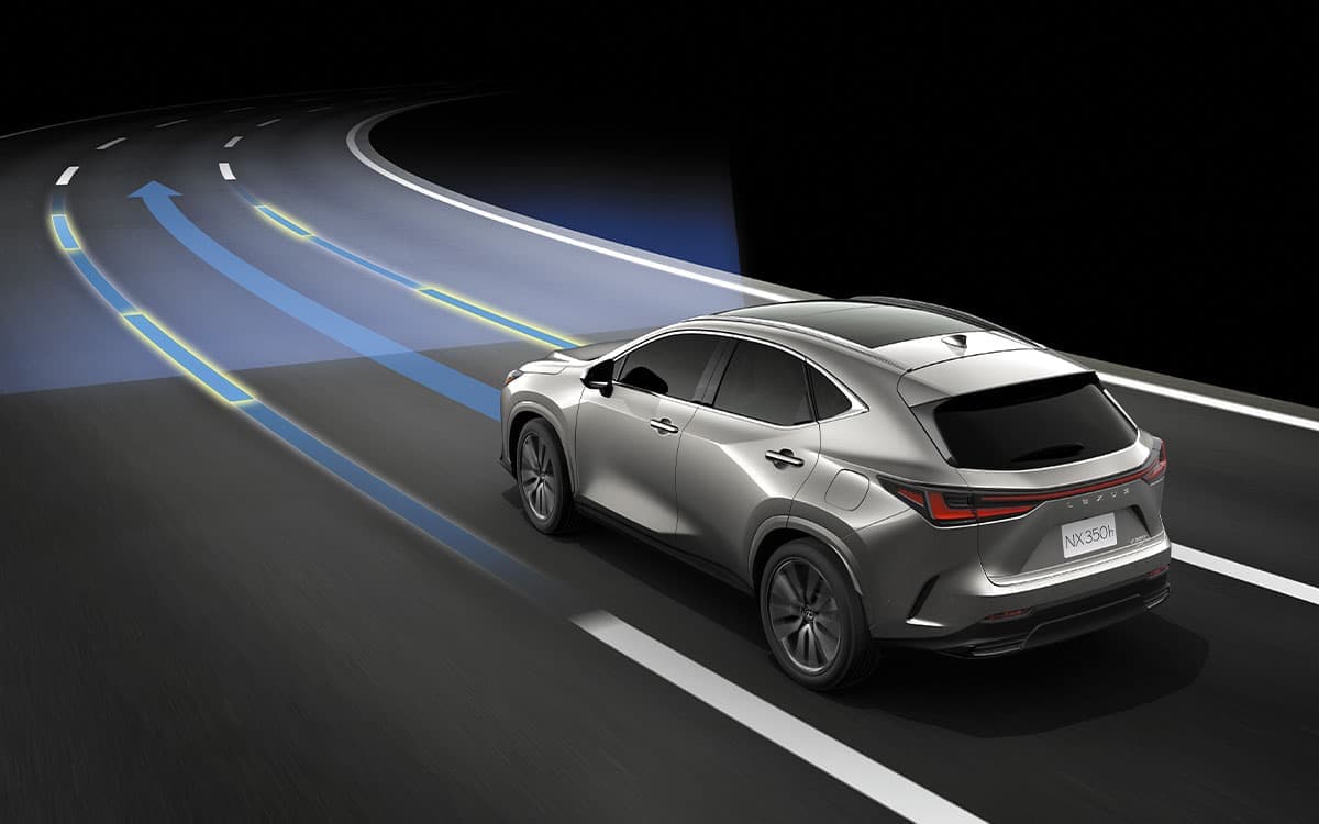 http://Lexus%20NX%20350h%20Exquisite%20Lane%20Tracing%20Assist